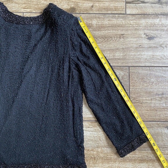 Laurence Kazar Beaded Silk Blazer Cocktail Jacket - Picture 7 of 9